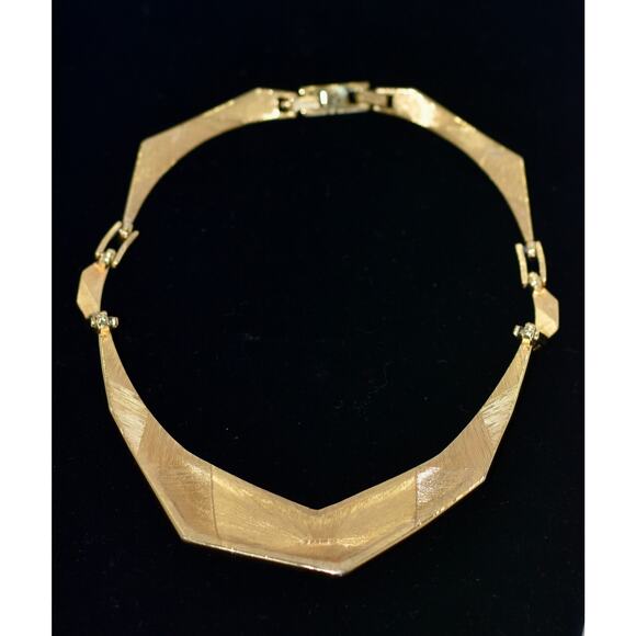 MONET Vintage Enamel Art Deco Choker Collar Statement Necklace - Picture 7 of 8